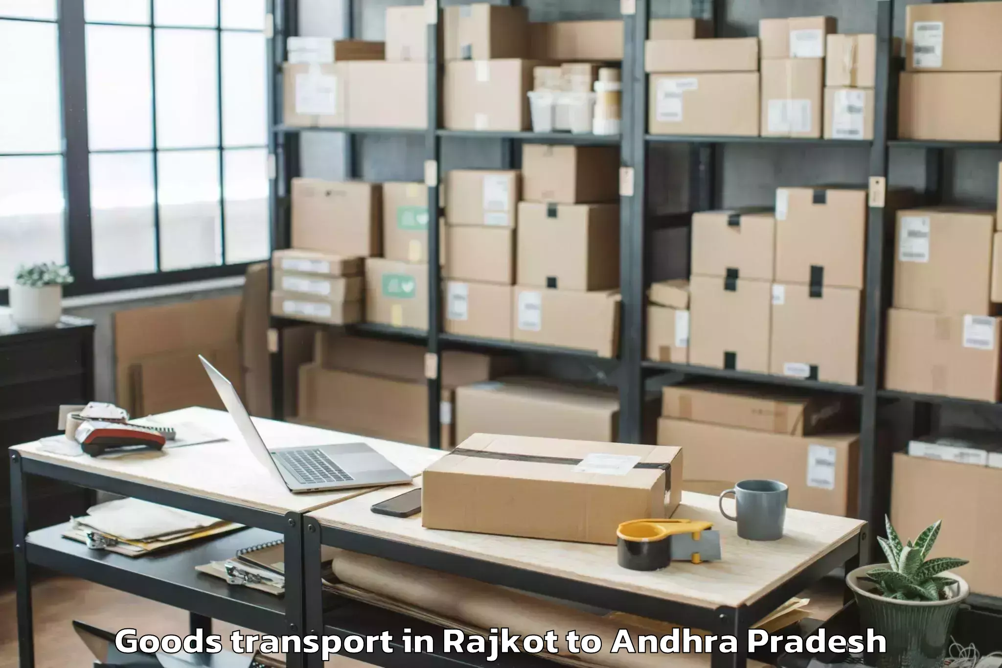 Reliable Rajkot to Laveru Goods Transport